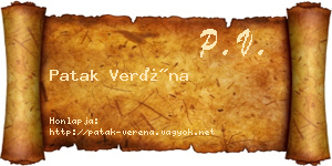 Patak Veréna névjegykártya